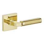 Baldwin Hardware Manija L030 Knurled Gramercy con Roseta R017 — Latón sin laca — Paso