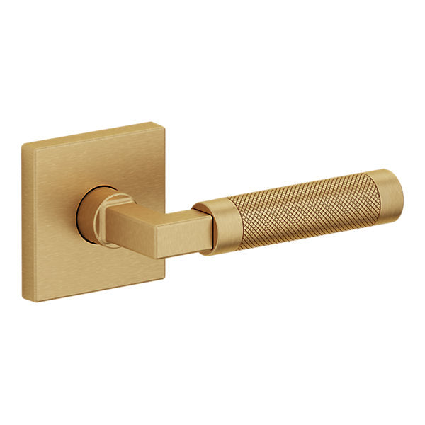 Baldwin Hardware Manija L030 Knurled Gramercy con Roseta R017 — Latón vintage — Paso