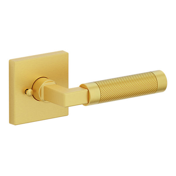 Baldwin Hardware Manija L030 Knurled Gramercy con Roseta R017 — Latón satinado Lifetime — Privacidad