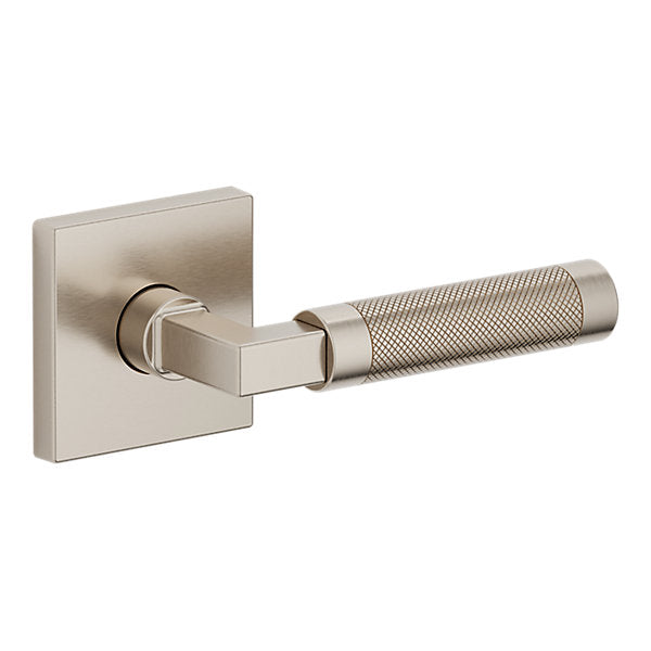 Baldwin Hardware Manija L030 Knurled Gramercy con Roseta R017 — Níquel satinado Lifetime — Paso