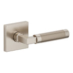 Baldwin Hardware Manija L030 Knurled Gramercy con Roseta R017 — Níquel satinado Lifetime — Paso