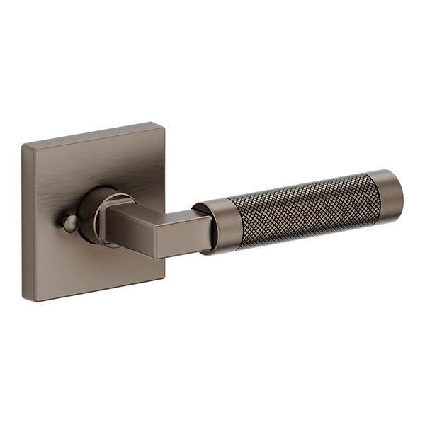 Baldwin Hardware Manija L030 Knurled Gramercy con Roseta R017 — Níquel grafito Lifetime — Privacidad