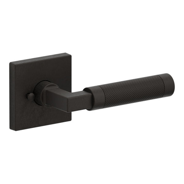 Baldwin Hardware Manija L030 Knurled Gramercy con Roseta R017 — Bronce aceitado — Privacidad