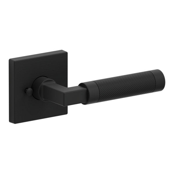 Baldwin Hardware Manija L030 Knurled Gramercy con Roseta R017 — Negro satinado — Privacidad