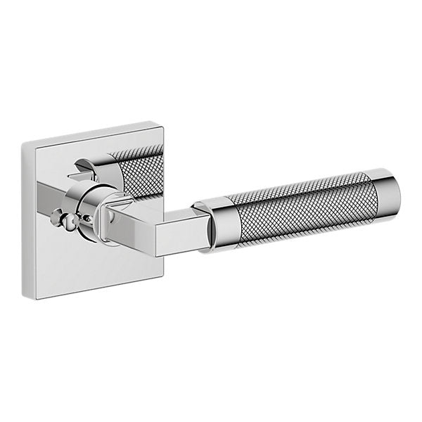Baldwin Hardware Manija L030 Knurled Gramercy con Roseta R017 — Cromo pulido — Privacidad