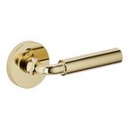 Baldwin Hardware Manija L031 Curved Gramercy con Roseta 5046 — Latón sin laca — Paso