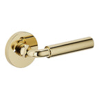 Baldwin Hardware Manija L031 Curved Gramercy con Roseta 5046 — Latón sin laca — Privacidad