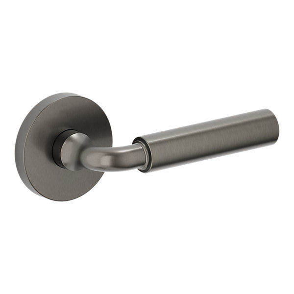 Baldwin Hardware Manija L031 Curved Gramercy con Roseta 5046 — Níquel grafito Lifetime — Paso