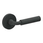 Baldwin Hardware Manija L031 Curved Gramercy con Roseta 5046 — Negro satinado — Paso