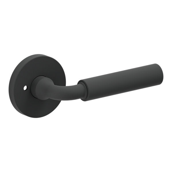 Baldwin Hardware Manija L031 Curved Gramercy con Roseta 5046 — Negro satinado — Privacidad
