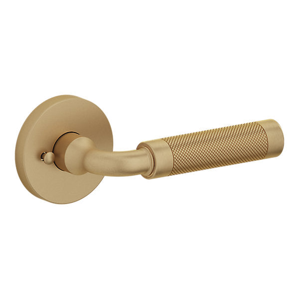 Baldwin Hardware Manija L032 Curved Knurled Gramercy con Roseta 5046 — Latón vintage — Paso