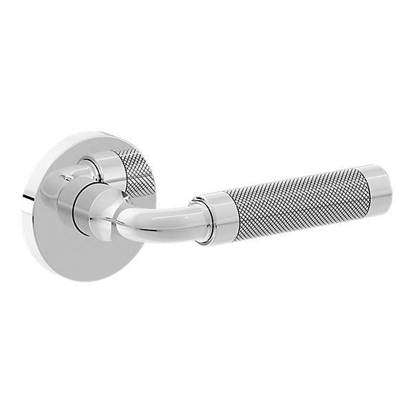 Baldwin Hardware Manija L032 Curved Knurled Gramercy con Roseta 5046 — Cromo pulido — Paso