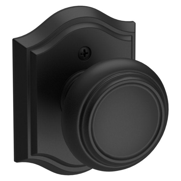 Baldwin Hardware Reserve Perilla Traditional — Negro satinado — Traditional Arch — Dummy completo