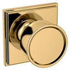 Baldwin Hardware Perilla K007 Hollywood Hills con Roseta R050 — Latón pulido Lifetime (PVD) — Paso