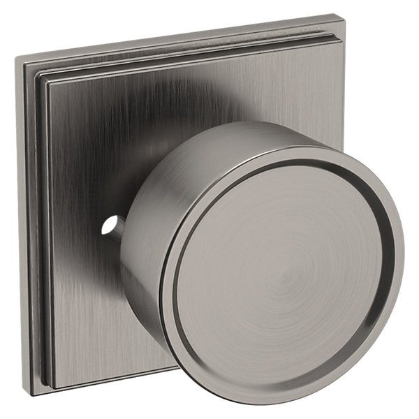Baldwin Hardware Perilla K007 Hollywood Hills con Roseta R050 — Níquel grafito Lifetime — Privacidad