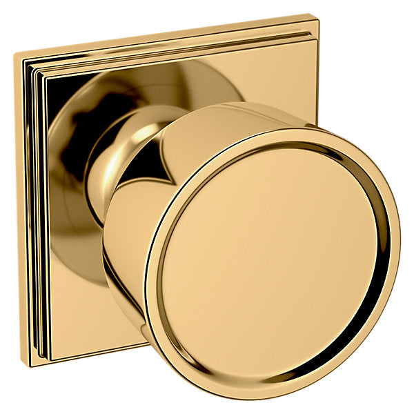 Baldwin Hardware Perilla K008 Hollywood Hills con Roseta R050 — Latón pulido Lifetime (PVD) — Paso