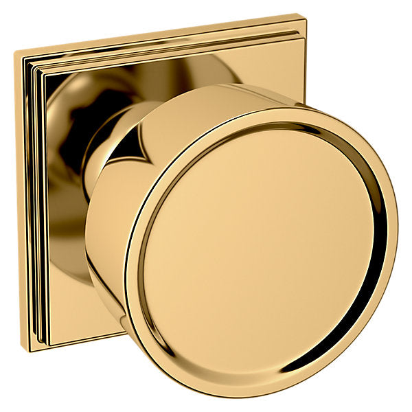 Baldwin Hardware Perilla K009 Hollywood Hills con Roseta R050 — Latón pulido Lifetime (PVD) — Privacidad