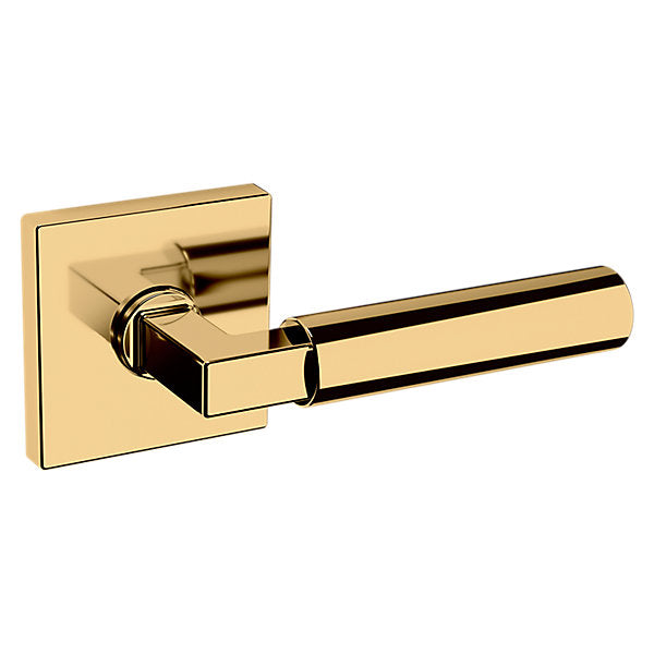 Baldwin Hardware Manija L029 Gramercy con Roseta R017 — Latón pulido Lifetime (PVD) — Paso