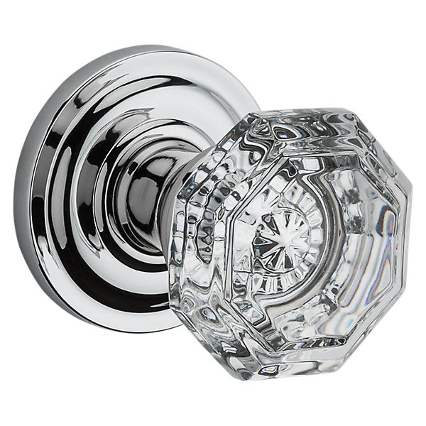 Baldwin Hardware Reserve Perilla Crystal — Cromo pulido — Traditional Round — Paso