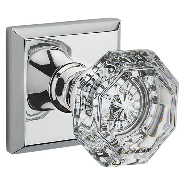Baldwin Hardware Reserve Perilla Crystal — Cromo pulido — Traditional Square — Paso