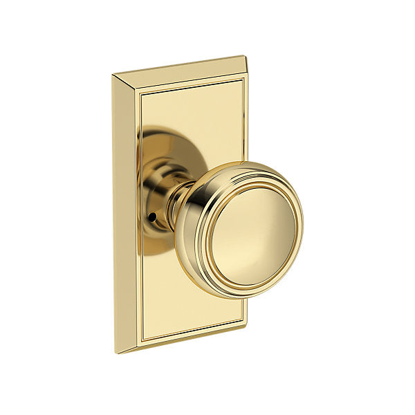Baldwin Hardware Reserve Perilla Bremerton — Latón sin laca — Chamfered 5 — Privacidad