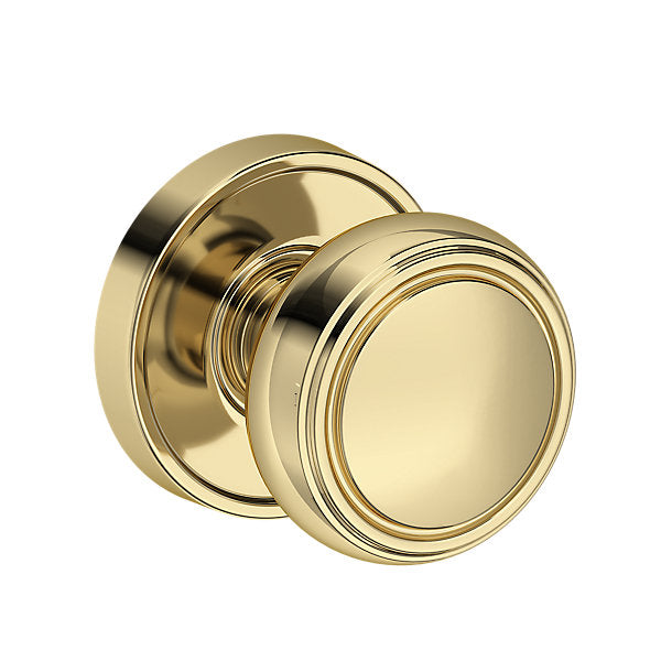 Baldwin Hardware Reserve Perilla Bremerton — Latón sin laca — Recessed Round — Paso