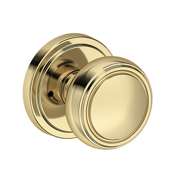 Baldwin Hardware Reserve Perilla Bremerton — Latón sin laca — Stepped Round — Privacidad