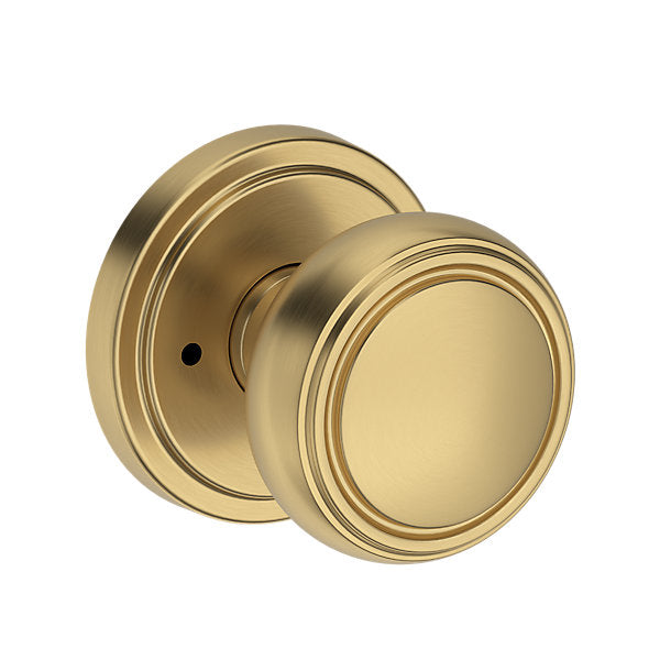 Baldwin Hardware Reserve Perilla Bremerton — Latón satinado Lifetime — Stepped Round — Privacidad