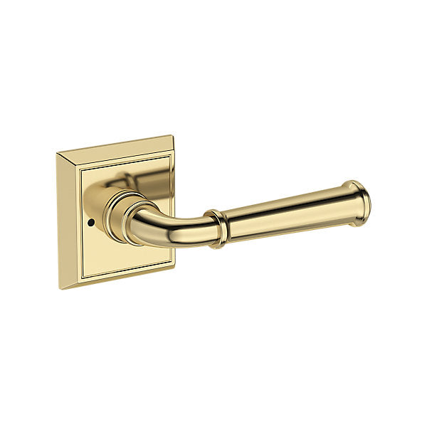 Baldwin Hardware Reserve Manija Dunsmoor — Latón sin laca — Chamfered Square — Privacidad