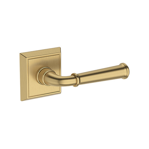 Baldwin Hardware Reserve Manija Dunsmoor — Latón satinado Lifetime — Chamfered Square — Paso