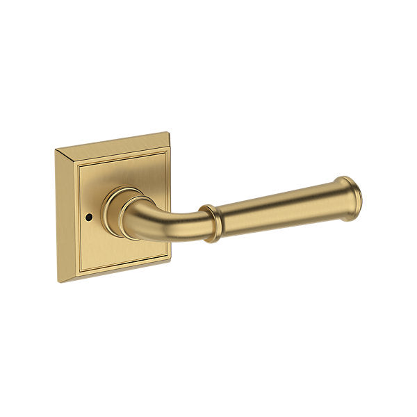 Baldwin Hardware Reserve Manija Dunsmoor — Latón satinado Lifetime — Chamfered Square — Privacidad