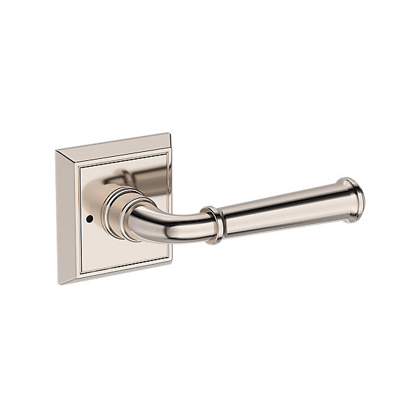 Baldwin Hardware Reserve Manija Dunsmoor — Níquel pulido Lifetime — Chamfered Square — Privacidad