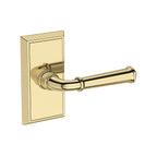 Baldwin Hardware Reserve Manija Dunsmoor — Latón sin laca — Chamfered 5 — Paso