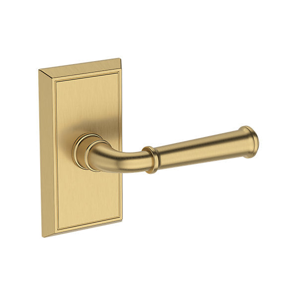 Baldwin Hardware Reserve Manija Dunsmoor — Latón satinado Lifetime — Chamfered 5 — Paso