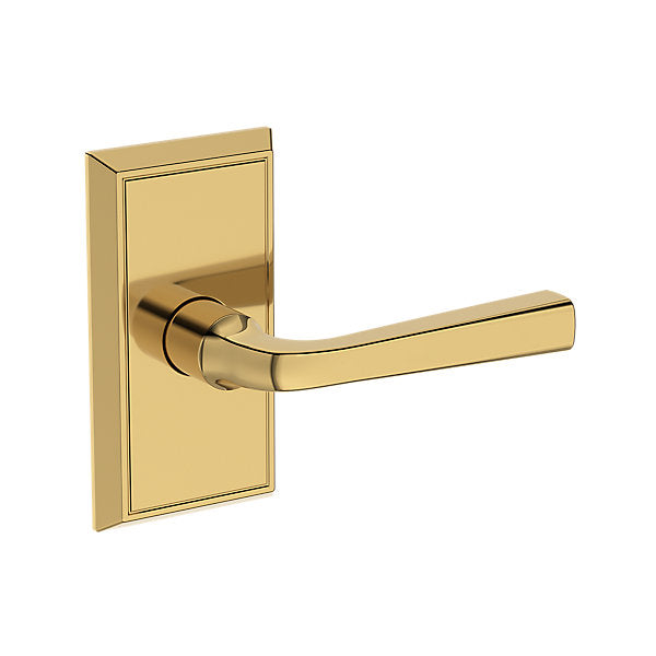 Baldwin Hardware Reserve Manija Kingvale — Latón pulido Lifetime (PVD) — Chamfered 5 — Paso