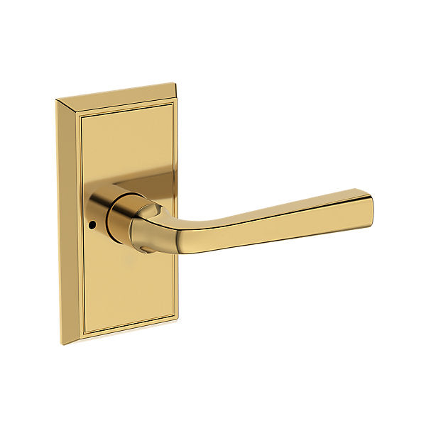 Baldwin Hardware Reserve Manija Kingvale — Latón pulido Lifetime (PVD) — Chamfered 5 — Privacidad