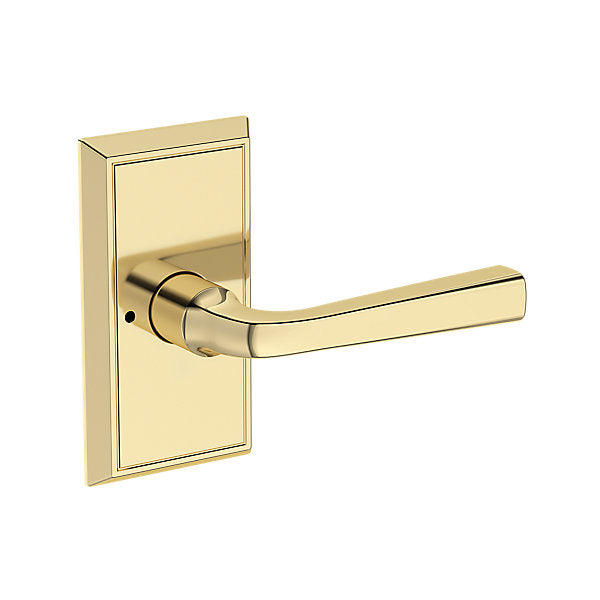 Baldwin Hardware Reserve Manija Kingvale — Latón sin laca — Chamfered 5 — Privacidad