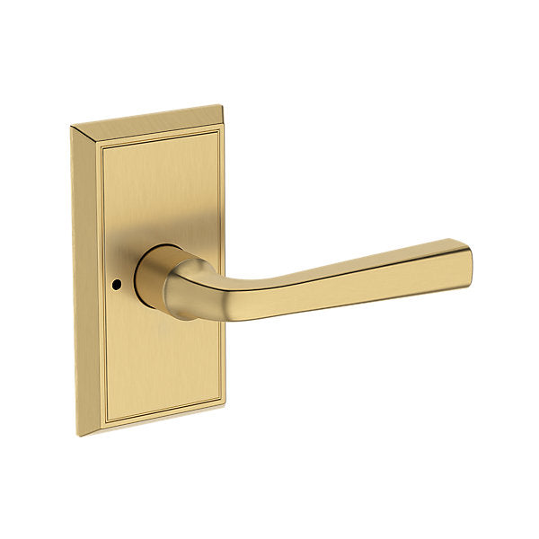 Baldwin Hardware Reserve Manija Kingvale — Latón satinado Lifetime — Chamfered 5 — Privacidad