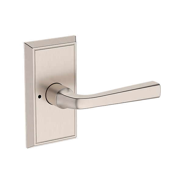 Baldwin Hardware Reserve Manija Kingvale — Níquel satinado — Chamfered 5 — Privacidad