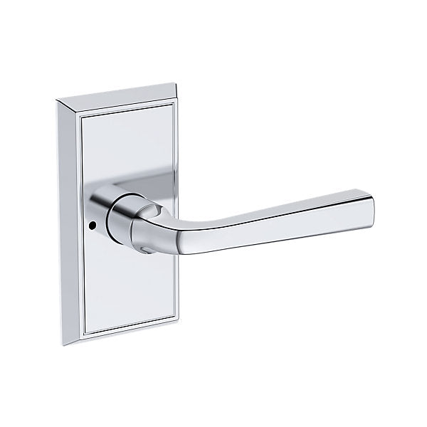 Baldwin Hardware Reserve Manija Kingvale — Cromo pulido — Chamfered 5 — Privacidad