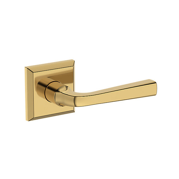 Baldwin Hardware Reserve Manija Kingvale — Latón pulido Lifetime (PVD) — Traditional Square — Paso
