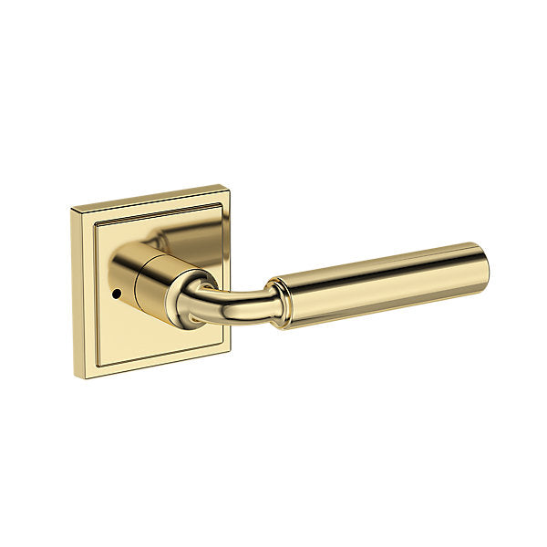 Baldwin Hardware Reserve Manija La Conner — Latón sin laca — Stepped Square — Privacidad