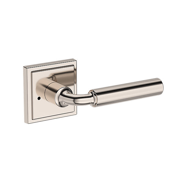 Baldwin Hardware Reserve Manija La Conner — Níquel pulido Lifetime — Stepped Square — Privacidad