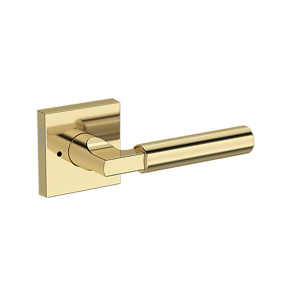 Baldwin Hardware Reserve Manija Lake Forest — Latón sin laca — Contemporary Square — Privacidad