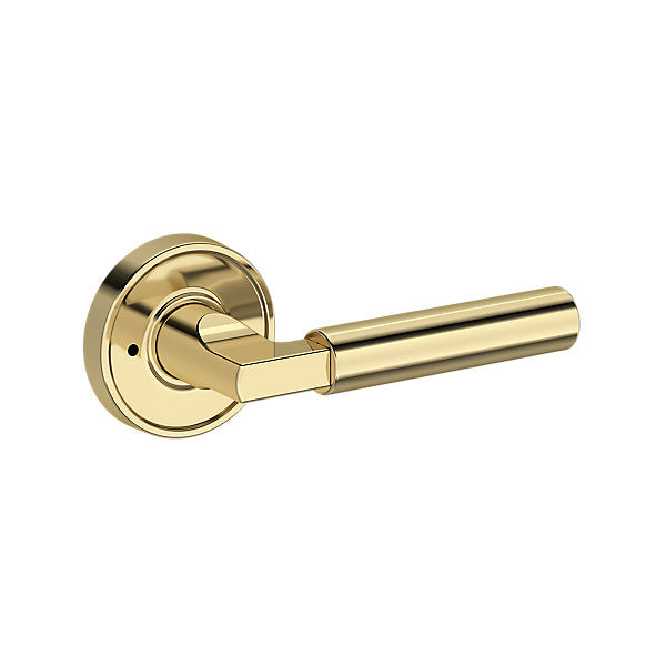 Baldwin Hardware Reserve Manija Lake Forest — Latón sin laca — Recessed Round — Privacidad
