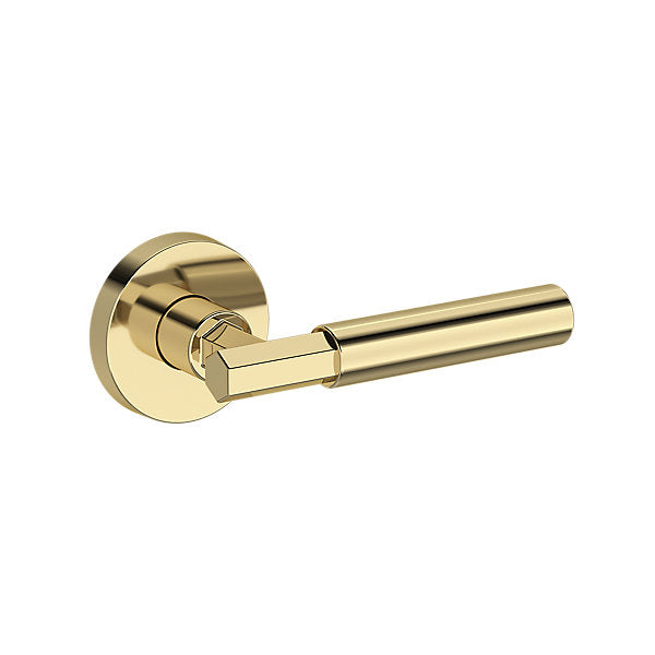 Baldwin Hardware Manija Reserve Riddling — Latón sin laca — Contemporary Round — Paso