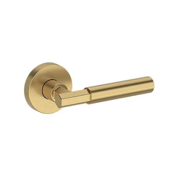 Baldwin Hardware Manija Reserve Riddling — Latón satinado Lifetime — Contemporary Round — Paso