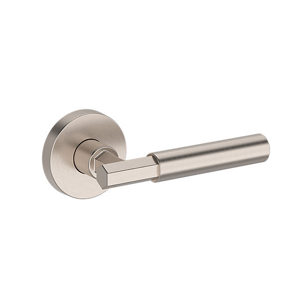 Baldwin Hardware Manija Reserve Riddling — Níquel satinado — Contemporary Round — Paso