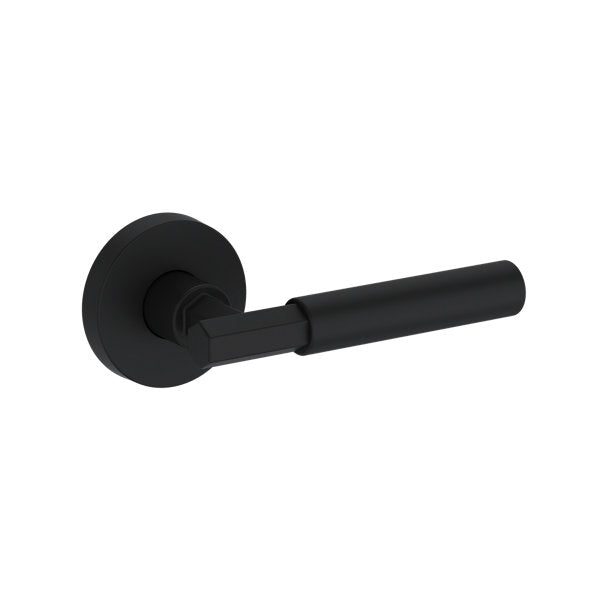 Baldwin Hardware Manija Reserve Riddling — Negro satinado — Contemporary Round — Medio Dummy