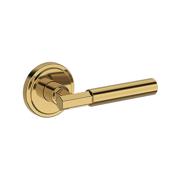 Baldwin Hardware Manija Reserve Riddling — Latón pulido Lifetime (PVD) — Stepped Round — Dummy completo